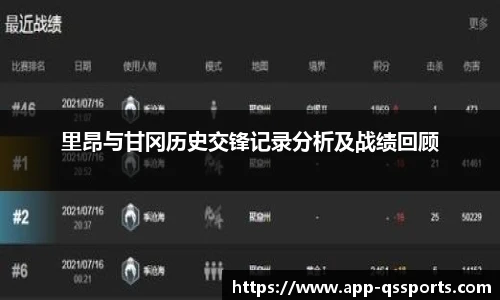 里昂与甘冈历史交锋记录分析及战绩回顾